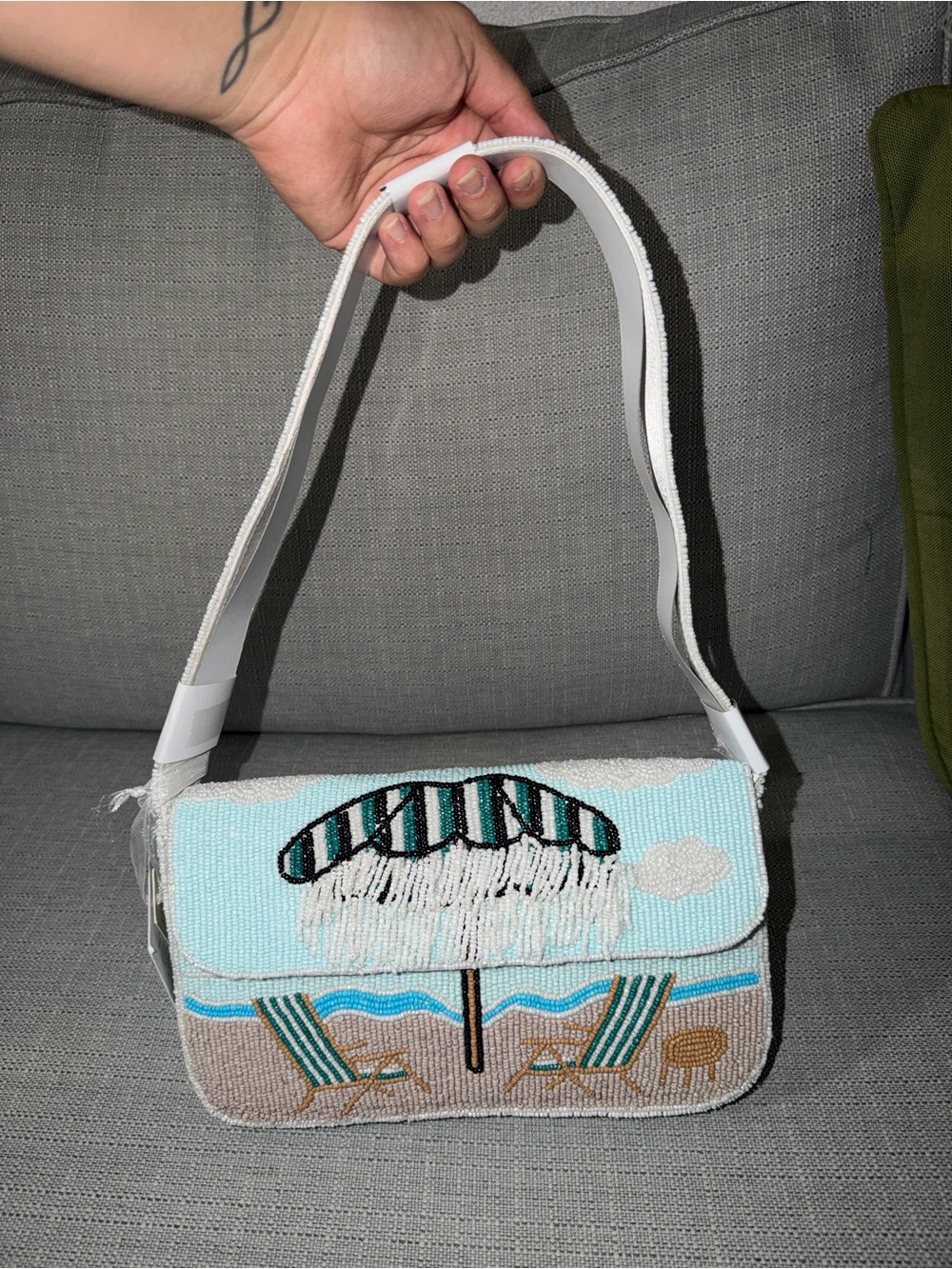 BRAND NEW VIRAL BEACH UNBRELLA BEADED BAG - TJMAXX/MARSHALLS